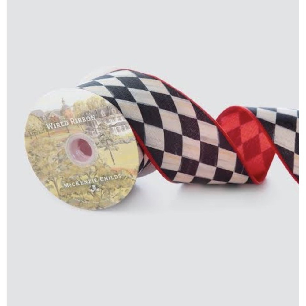 MacKenzie-Childs Courtly Harlequin Ribbon 3 in x 10 yd NEW SEALED.